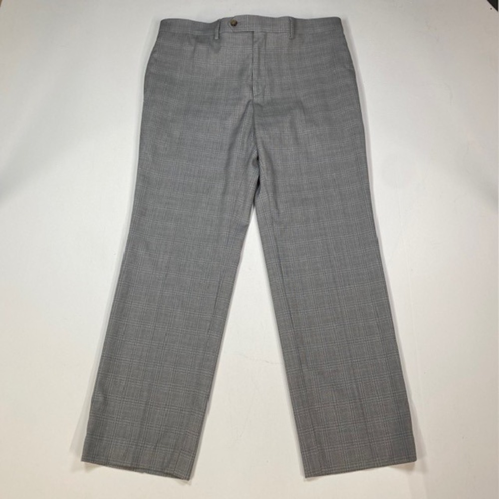 Ralph Lauren Slim Fit Plaid Dress Pants Men's 34Wx29L Polyester Viscose Elastane